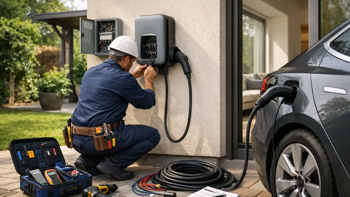 Illustration pour le guide borneRecharge : Coût de l'électricien pour une borne de recharge : devis et main-d'œuvre